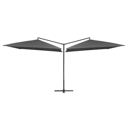 Vidaxl Sombrilla Doble De Jardín Palo De Acero Antracita 250x250 Cm_0
