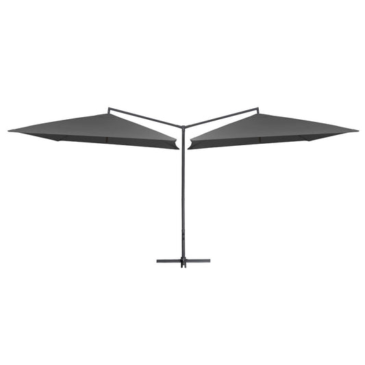 Vidaxl Sombrilla Doble De Jardín Palo De Acero Antracita 250x250 Cm_0