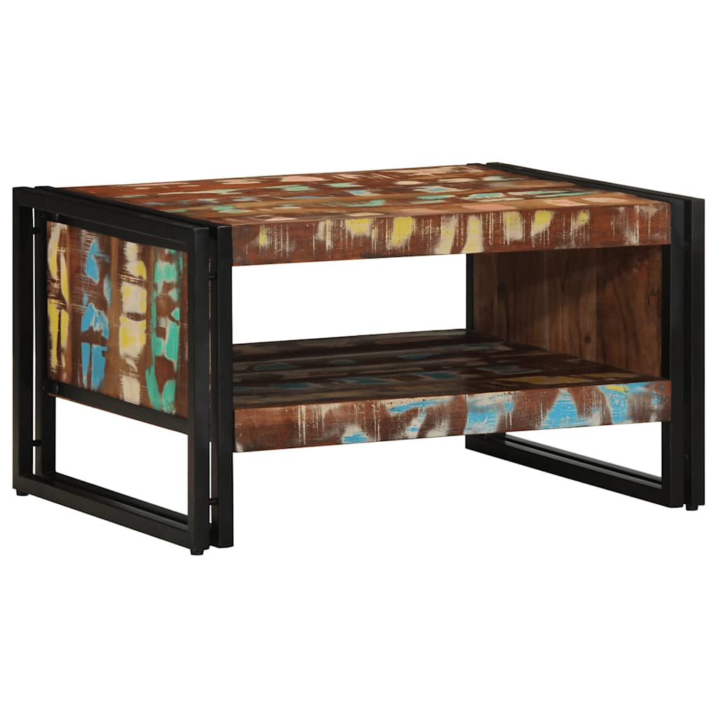 Mesa De Centro Multicolor 70x50x38 Cm Madera Maciza Reciclada_1