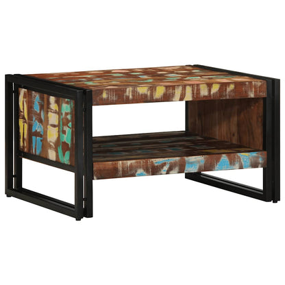 Mesa De Centro Multicolor 70x50x38 Cm Madera Maciza Reciclada_1