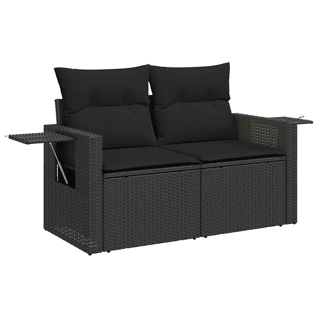 Set De Sofás De Jardín Con Cojines 9 Pzas Ratán Sintético Negro / Vetonek_5