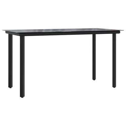 Juego De Comedor Para Jardín 9 Piezas Acero Y Textilene Negro / Vetonek_0