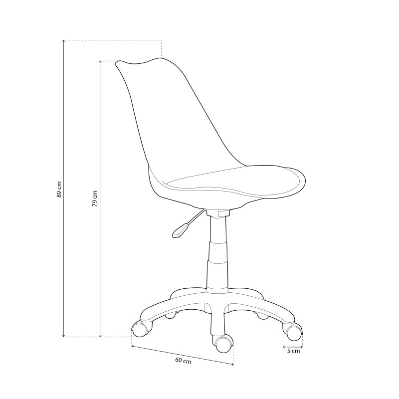 Silla De Escritorio Lina Pvc, Blanco, 60 X 79-89 X 60_4