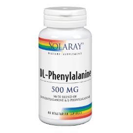 DL-fenilalanina 500 mg Solaray, 60 cápsulas