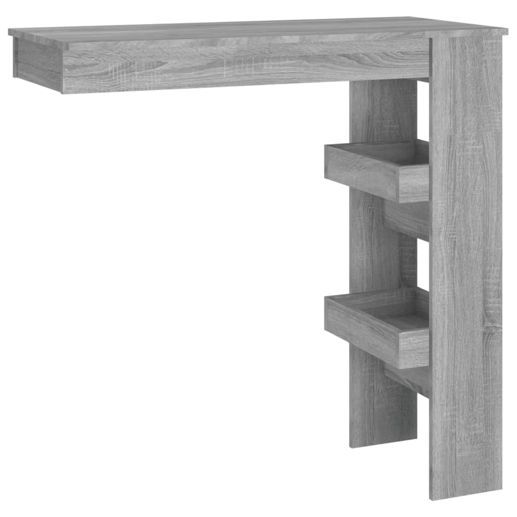 Mesa De Bar De Pared Madera Contrachapada Gris 102x45x103,5cm_0