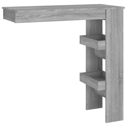 Mesa De Bar De Pared Madera Contrachapada Gris 102x45x103,5cm_0