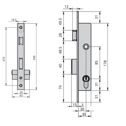 Cerradura Cvl 1984/20/5   Carpinteria Metálica