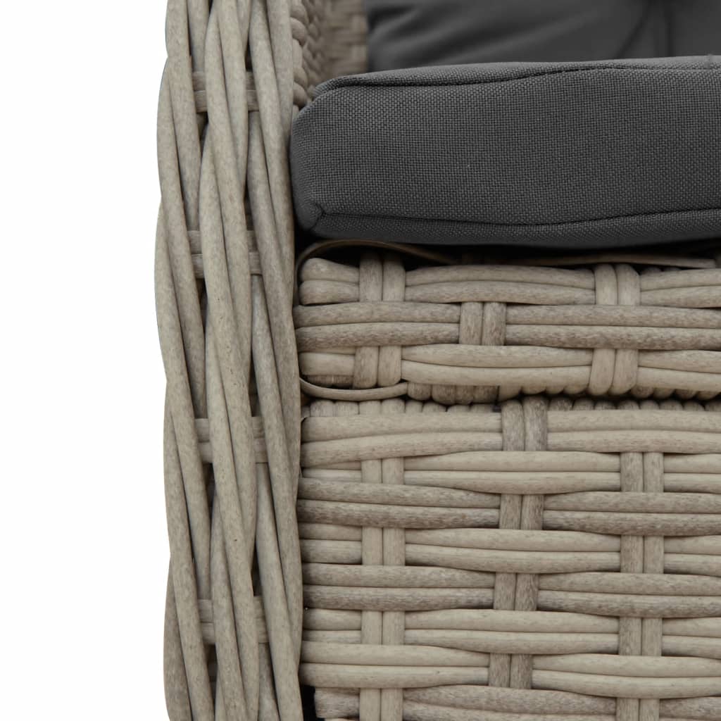 Set Comedor De Jardín 5 Pzas Cojines Ratán Sintético Gris Claro / Vetonek_1