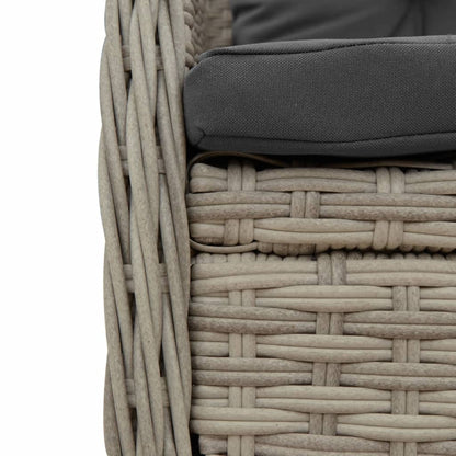 Set Comedor De Jardín 5 Pzas Cojines Ratán Sintético Gris Claro / Vetonek_1