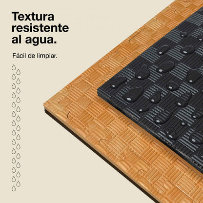 Jowy Tatami Puzzle 2cm 100x100cm, Pack 4 Unidades – Superficie 5 Líneas Madera_4