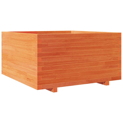 Jardinera Madera Maciza De Pino Marrón Cera 90x90x49,5 Cm_0