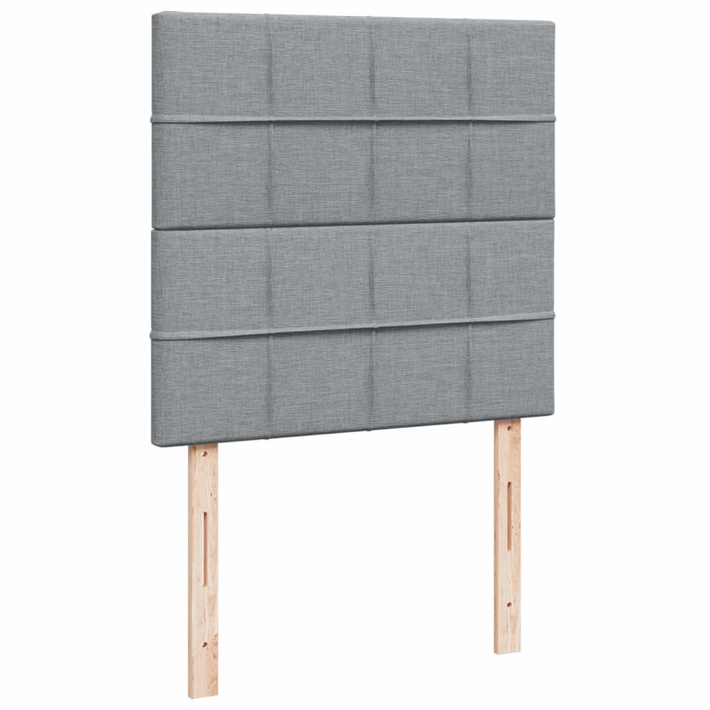 Cama Box Spring Con Colchón Tela Gris Claro 90x190 Cm / Vetonek_2
