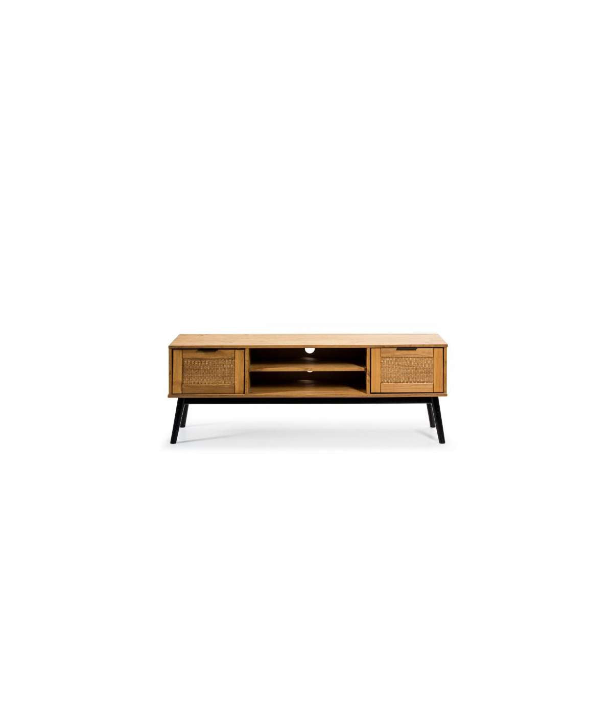 Mueble Tv 2 Puertas Natalia Acabado Madera De Pino Largo: 140 Cm Ancho: 40 Cm Alto: 52 Cm_0