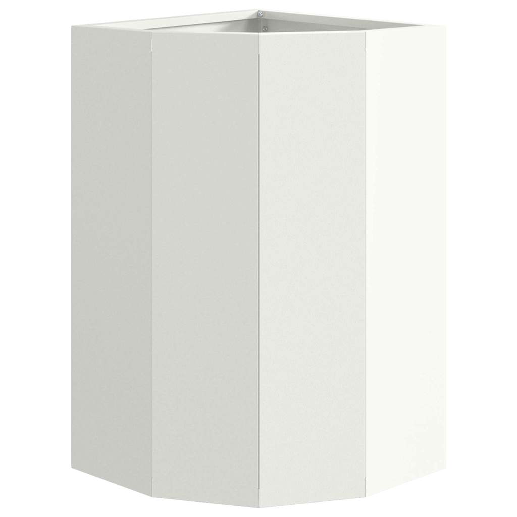 Macetero De Esquina Blanco 30 X 30 X 50 Cm Acero_4