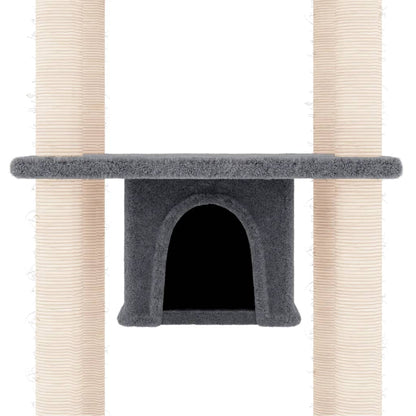 Rascador Para Gatos Con Postes De Sisal Gris Oscuro 169 Cm_5