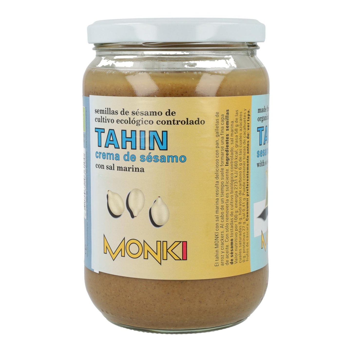 Tahini torrado com sal biológico Monki, 650 g