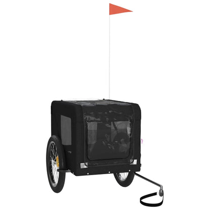 Remolque De Bicicleta Mascotas Hierro Tela Oxford Negro_3
