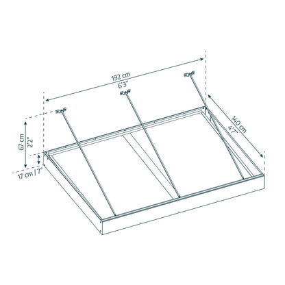 Sophia XL Canopy de porta 140x192 cm Transparente 