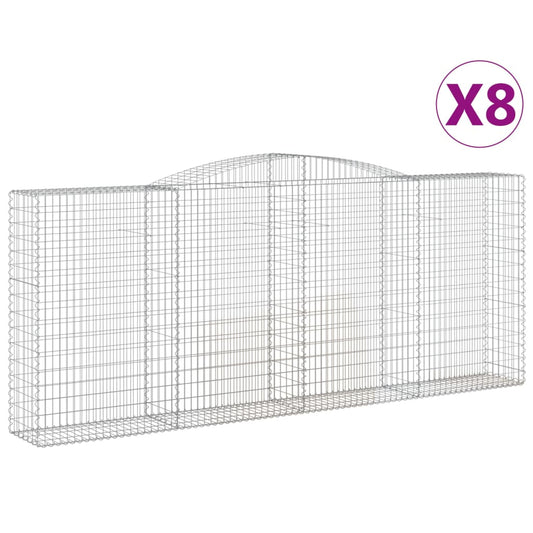 Cestas De Gaviones 8 Uds Forma De Arco Hierro 400x50x160/180 Cm_0