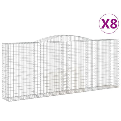 Cestas De Gaviones 8 Uds Forma De Arco Hierro 400x50x160/180 Cm_0