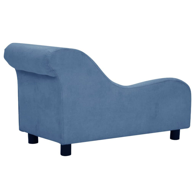 Vidaxl Sofá Para Perros Con Almohada Azul Felpa 83x44x44 Cm_5
