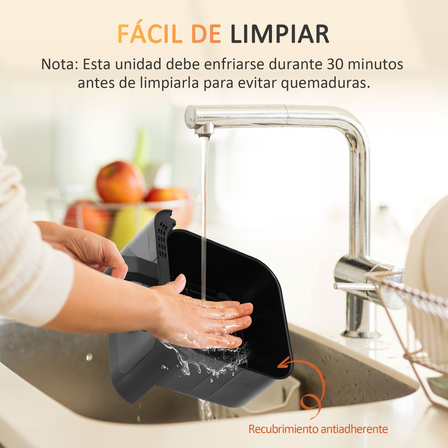 Homcom 4 En 1 Freidora Sin Aceite 6,5l 1350w Con 3 Programas 31x37,5x32 Cm_5