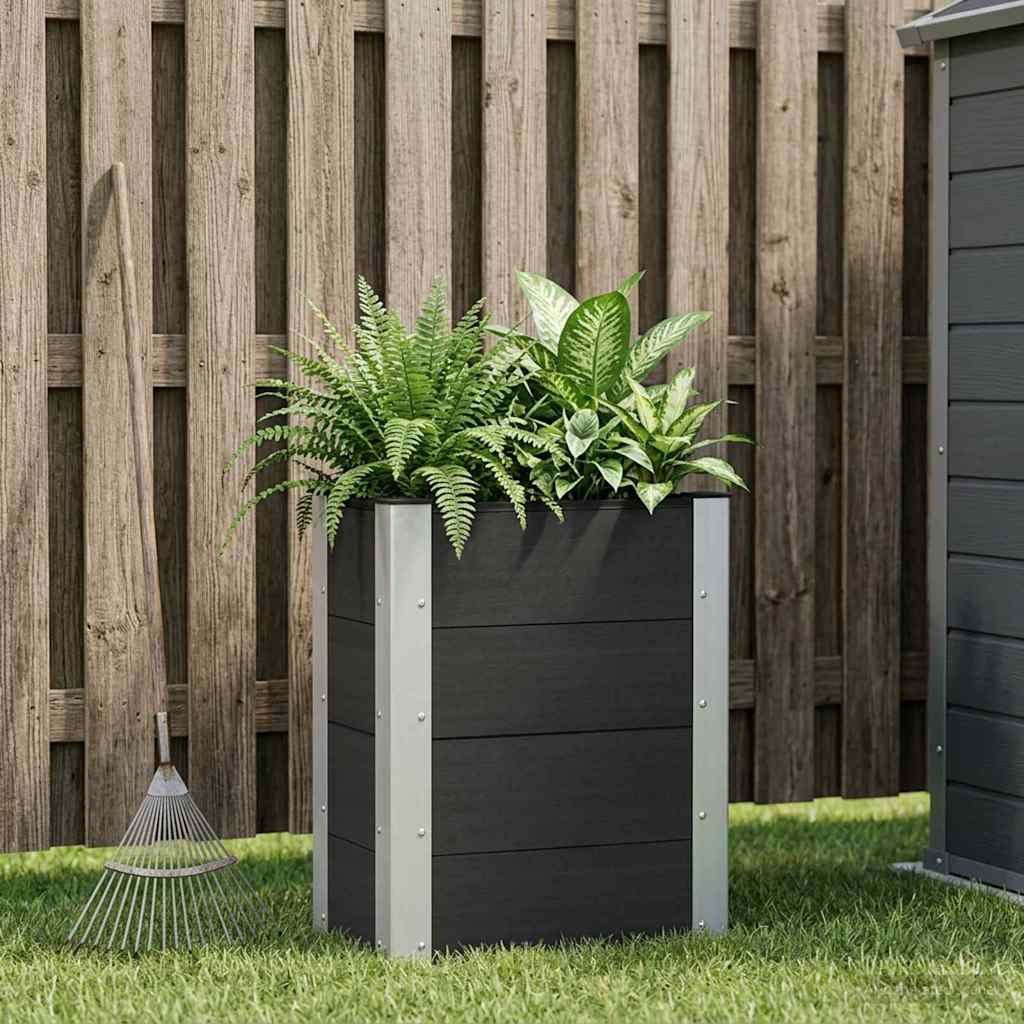 Arriate Elevado Negro 50 X 30 X 72 Cm Wpc Y Aluminio_1