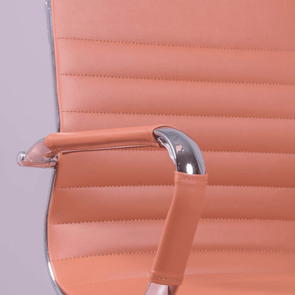 Silla De Oficina Sin Ruedas Con Respaldo Bajo Y Tapizada En Polipiel - Alu_4