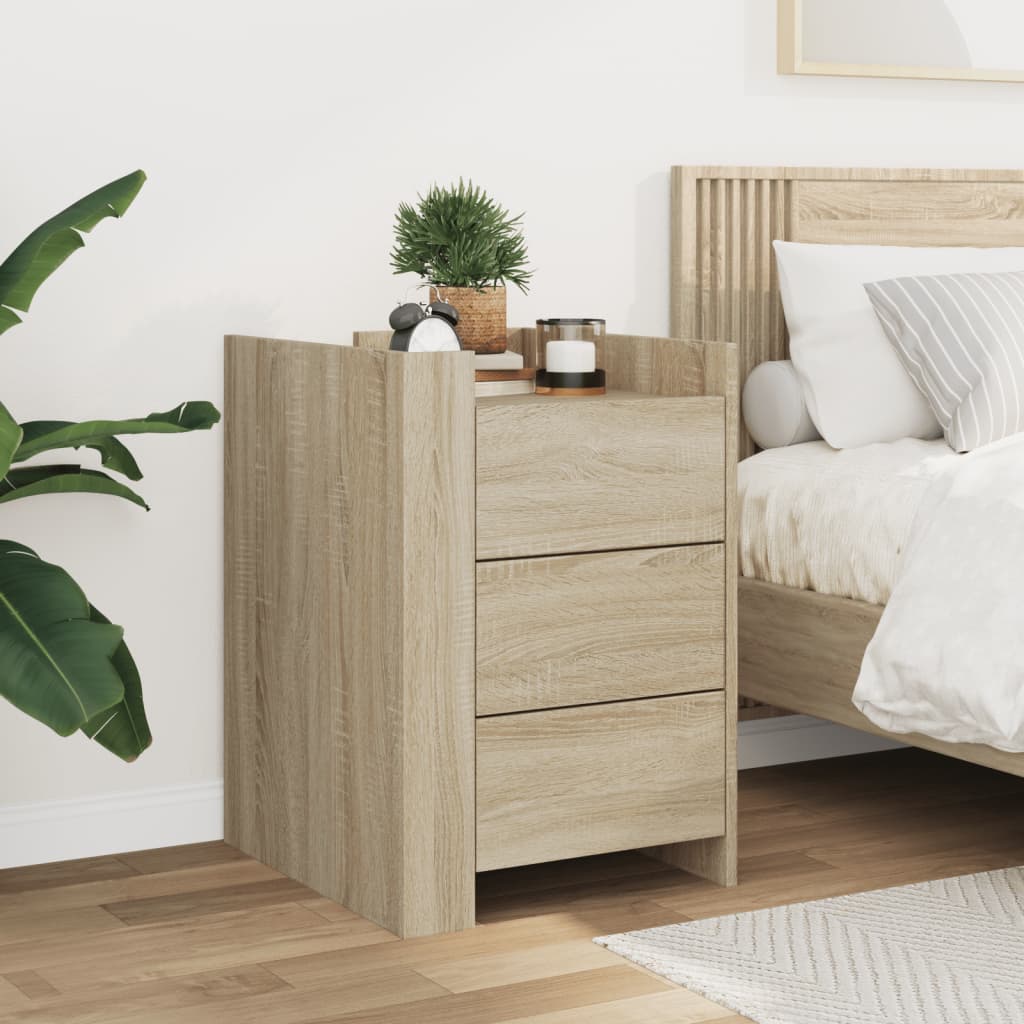 Mesita De Noche Madera De Ingeniería Roble Sonoma 45x50x65 Cm_1