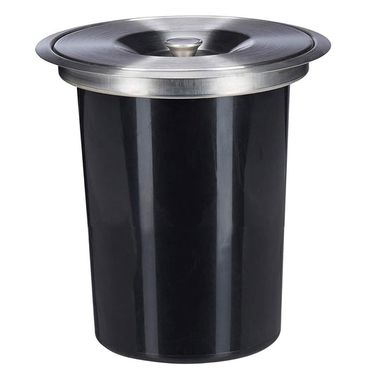 Cubo Integrable En Encimera 8l Tapa Acero Inox Negro_0