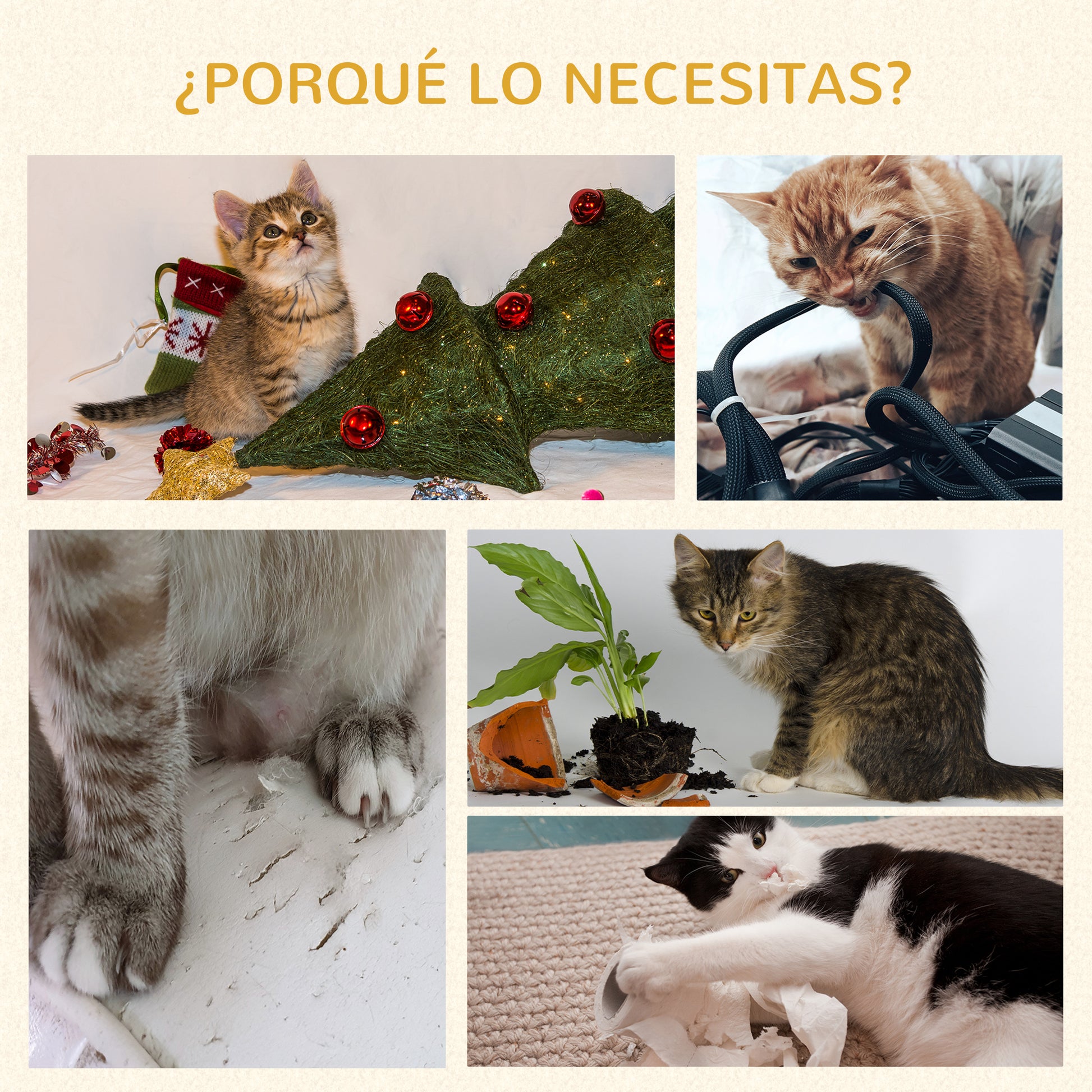 Pawhut Árbol Rascador Para Gatos Mediano 91 Cm Con Rueda Para Ejercitar Y Cama_5