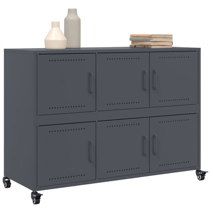 Aparador Acero Laminado En Frío Gris Antracita 100,5x39x72 Cm / Vetonek_2