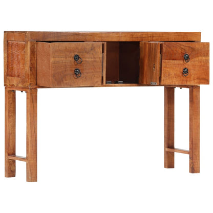 Mesa Consola Madera Maciza De Acacia Rugosa 120x32x80 Cm_0