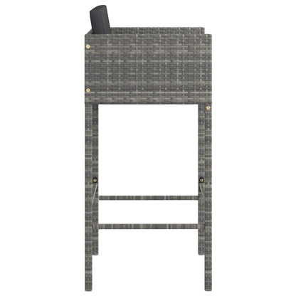 Taburetes De Barra De Cocina 4 Uds Con Cojines Ratán Pe Gris_3
