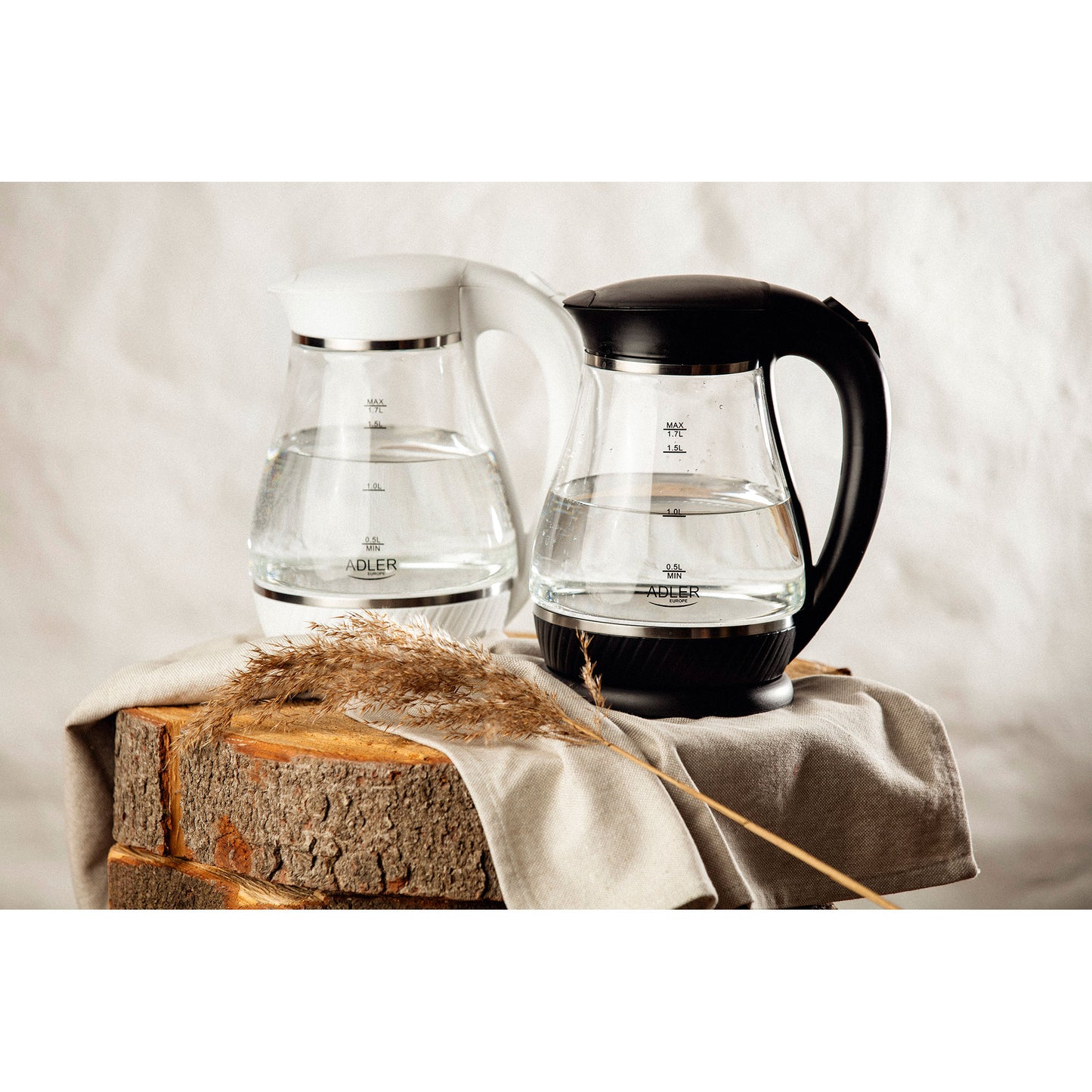 Hervidor Agua Eléctrico 1,7 Litros Jarra Cristal Inalámbrica Retroiluminada, Apagado Automático Adler Ad1274b, 2200w_3