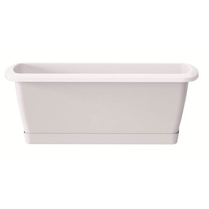 2x Jardinera Respana Con Soporte De Plastico En Color Blanco 78,6 (largo) X 18,4 (ancho) X 14,5 (alto) Cm