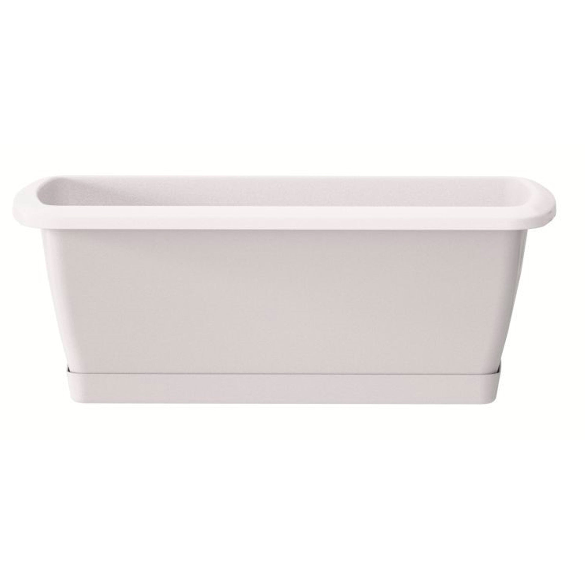 3x Jardinera Respana Con Soporte De Plastico En Color Blanco 78,6 (largo) X 18,4 (ancho) X 14,5 (alto) Cm