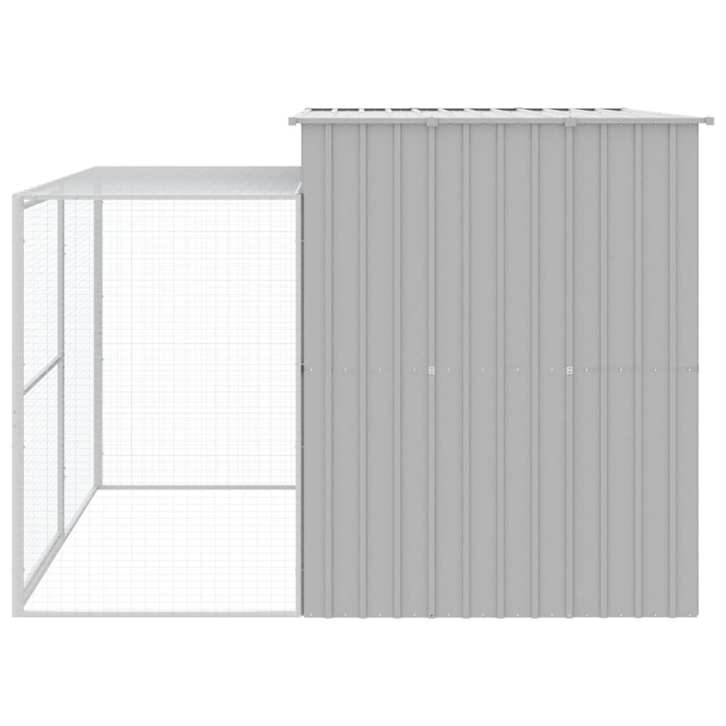 Caseta Perros Corral Acero Galvanizado Gris Claro 214x253x181cm_4