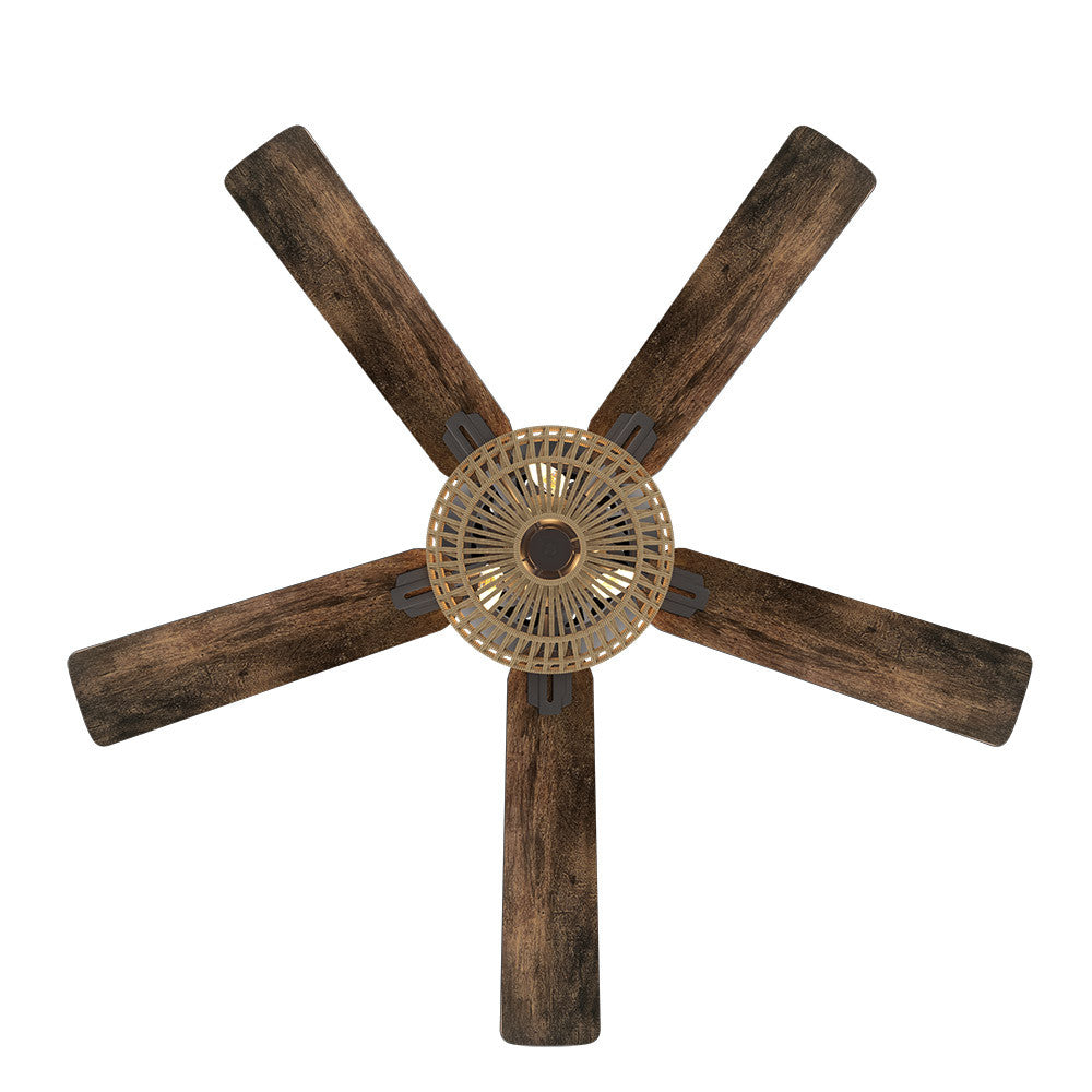 Ventilador Dc Cesta Negro 3xe27 5 Aspas Nogal/roble 6 Velocidades 55/67x132x132cm C/remoto Y Temporizador_2