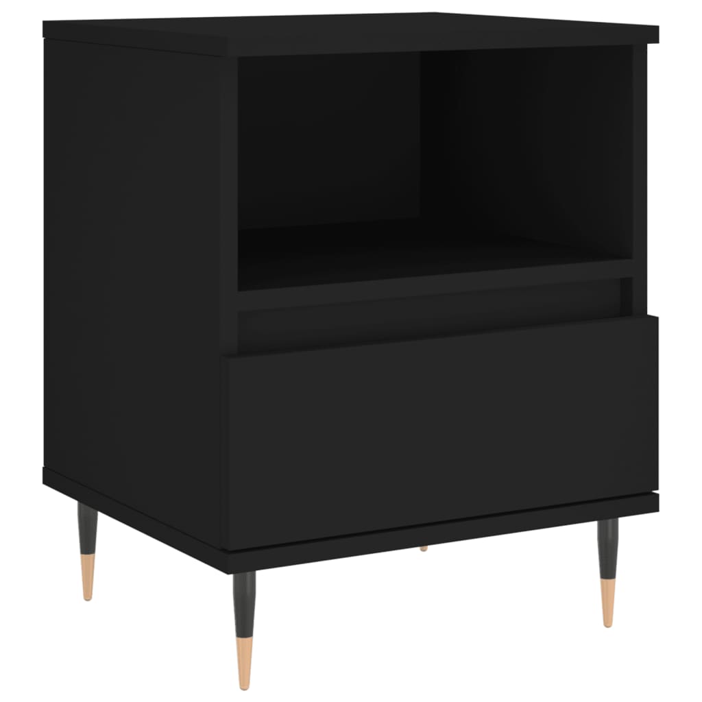 Mesitas De Noche 2 Uds Madera De Ingeniería Negro 40x35x50 Cm_3