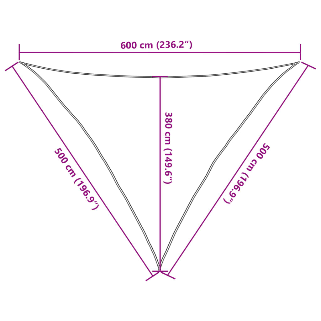 Vidaxl Toldo De Vela Cream Hdpe 160 G/m² 5x5x6 M_2