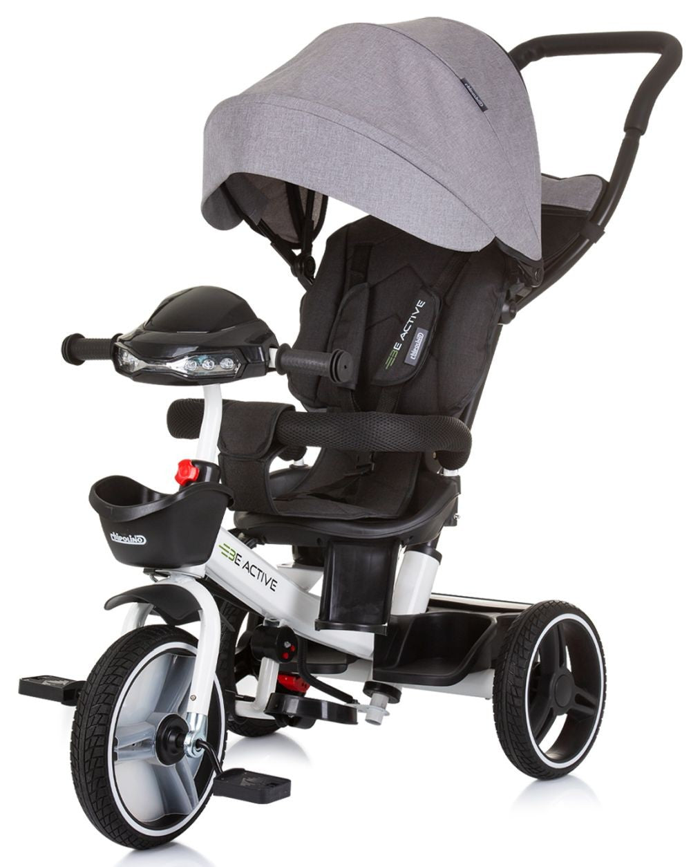 Triciclo Con Capota Y Mango Parental Be Active Grey Linen_0