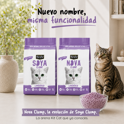 Kit de areia para gatos Eco SoyaClump - Lavanda 7 L