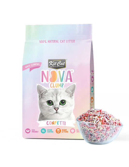 Kit de areia para gatos Eco SoyaClump - Areia para gatos Confetti 7 L
