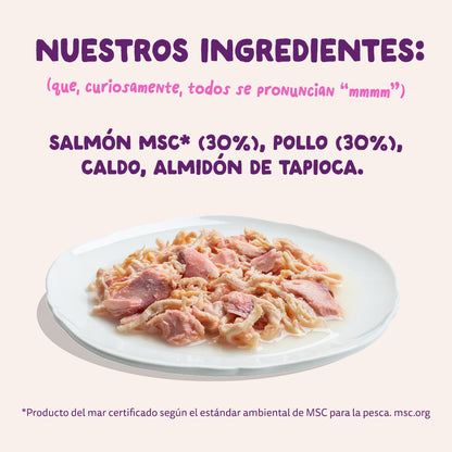 Filetes de salmón y pollo para gatos Edgard & Cooper 70 g