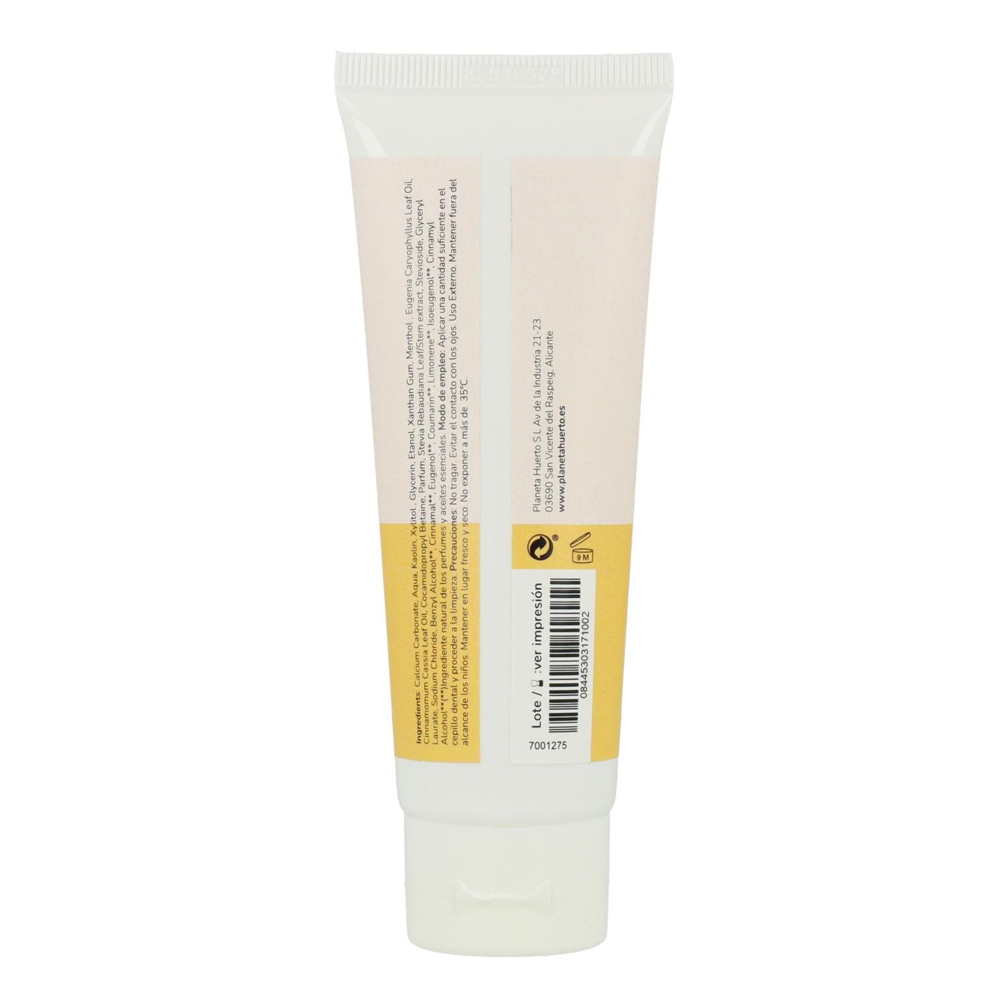 Pasta de dentes sem flúor Mentol Planeta Huerto 75 ml