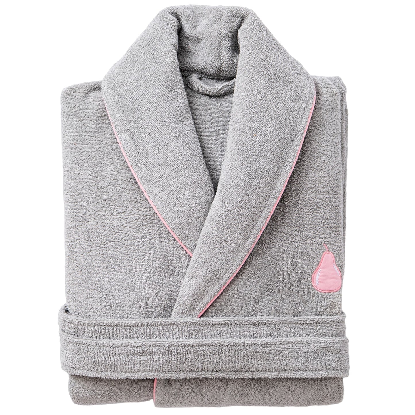 Albornoz L/xl 380gsm 100%algodon Gris Con Pera Rosa Benetton Fruits Be_0