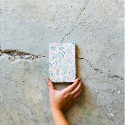 Kit Caderno Faça Você Mesmo Tecido xadrez azul e branco