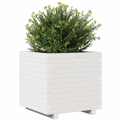 Jardinera Madera Maciza De Pino Blanco 50x50x49,5 Cm_3