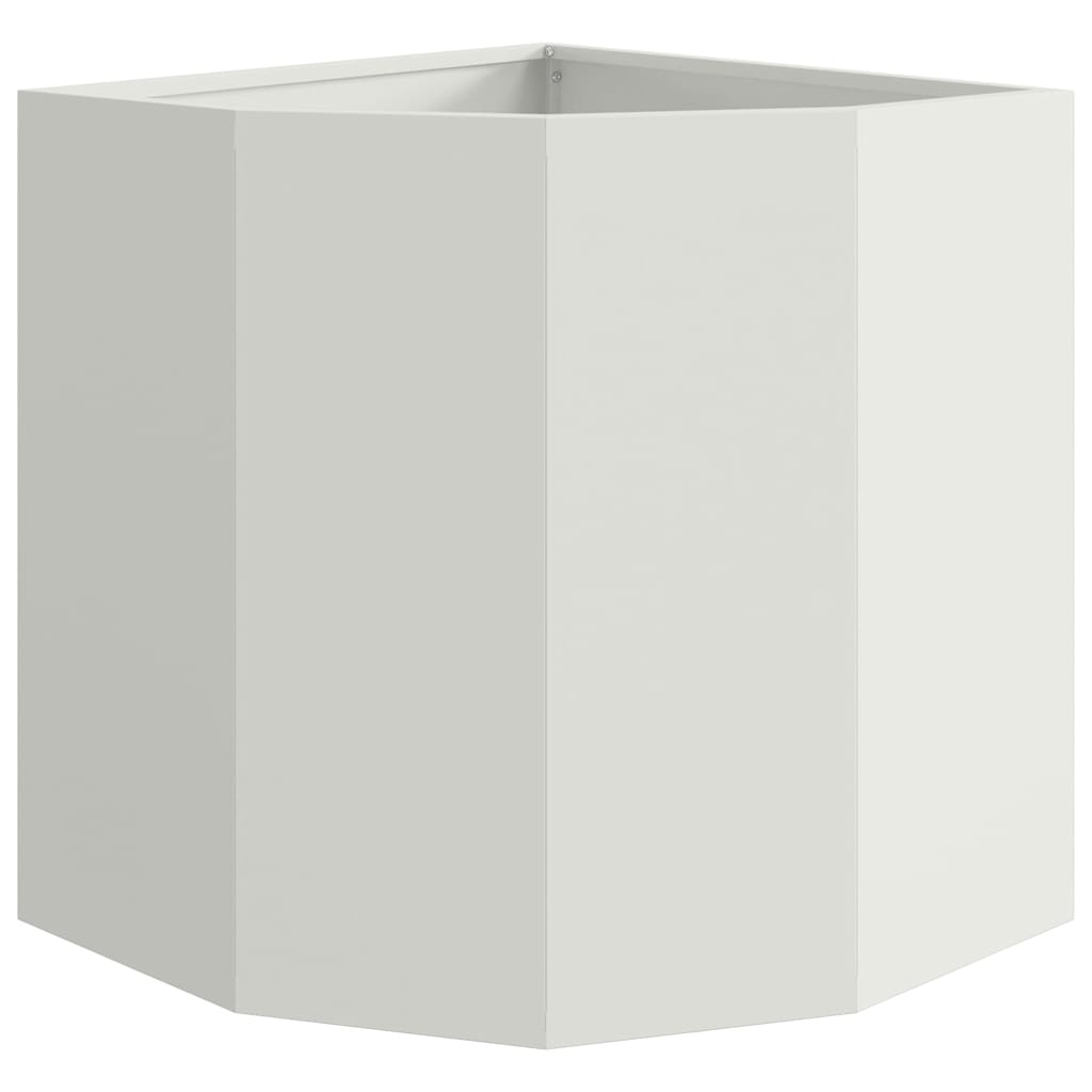 Macetero De Esquina Blanco 45 X 45 X 50 Cm Acero_4